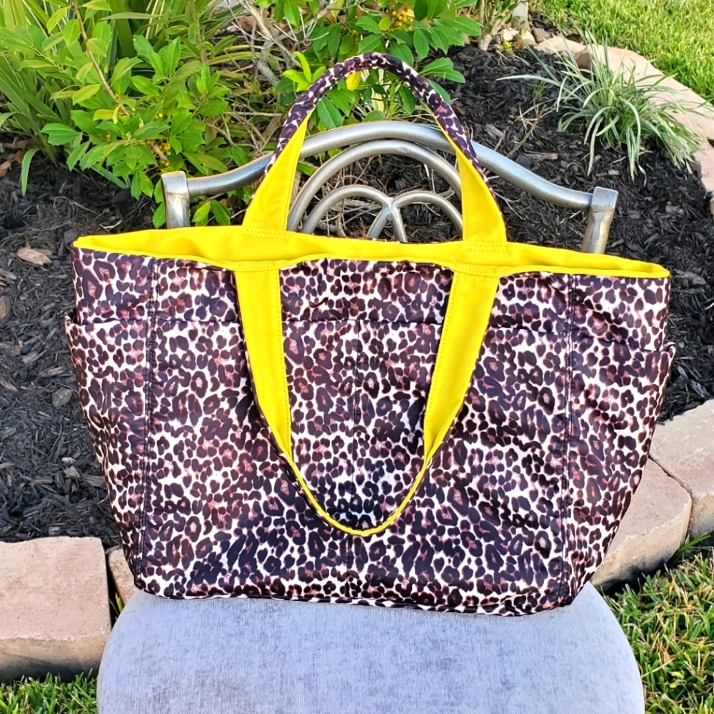 Roomy Kenneth Cole, Medium Tote, Animal Print/Bright Yellow